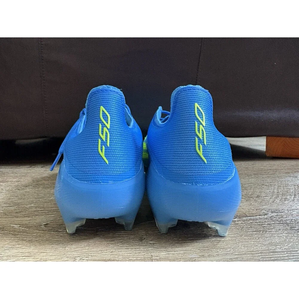 Adidas F50 Elite FG Soccer Cleats Lucid Ray Blue Yellow Men’s Sz 9.5 JR6450